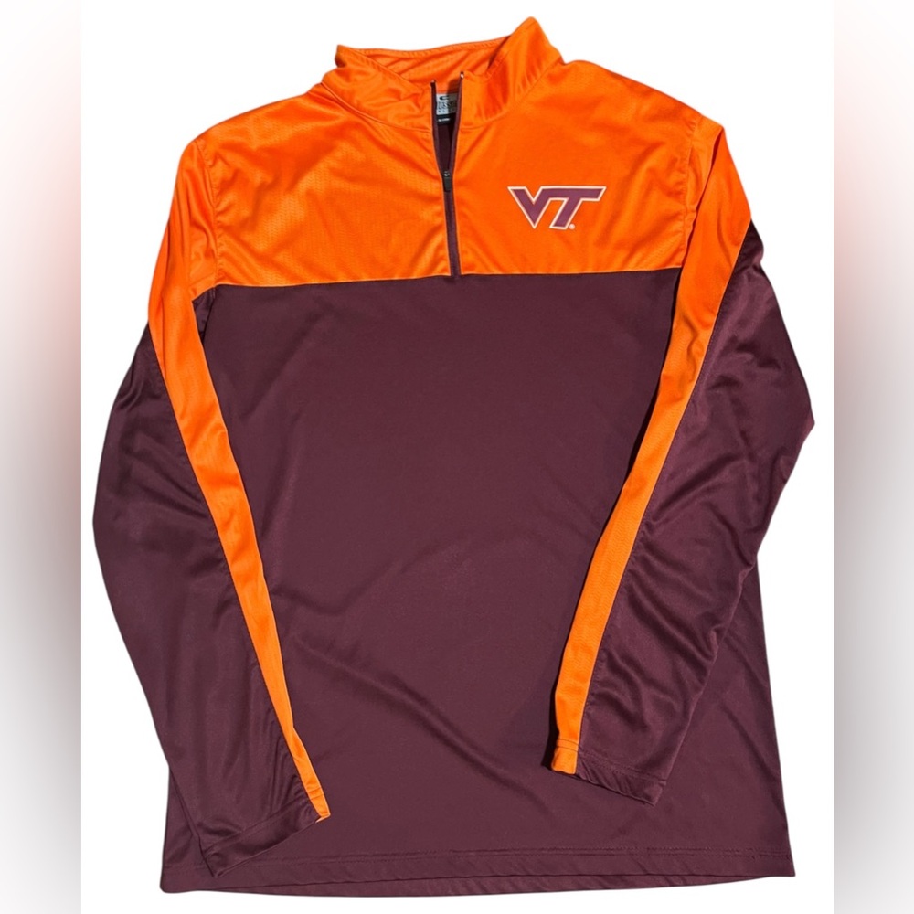 Virginia Tech Hokies Colosseum 1/4 Zip Pullover Men’s L Orange Maroon
